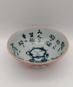 Ciotola da domburi rosa con maneki neko