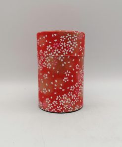 Porta tè in carta washi M – rosso con sakura